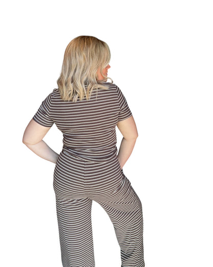 Everyday Ease Striped Lounge Set - Brown