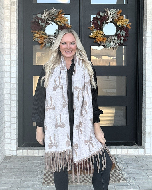 Bow Scarf - Tan