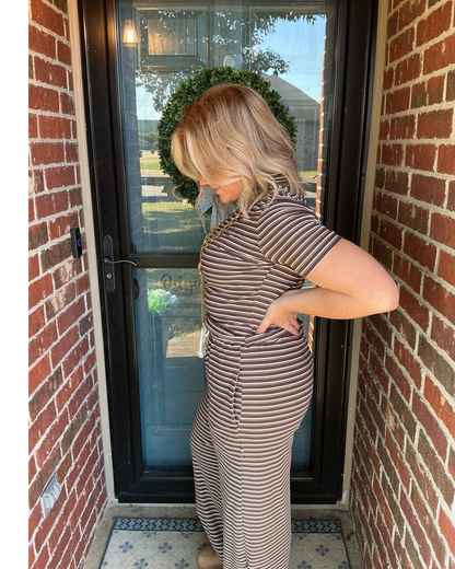 Everyday Ease Striped Lounge Set - Brown