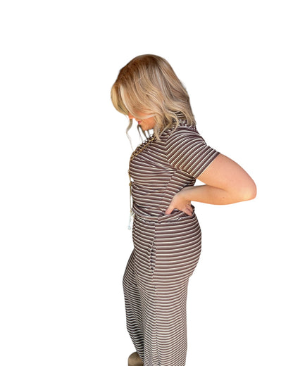 Everyday Ease Striped Lounge Set - Brown