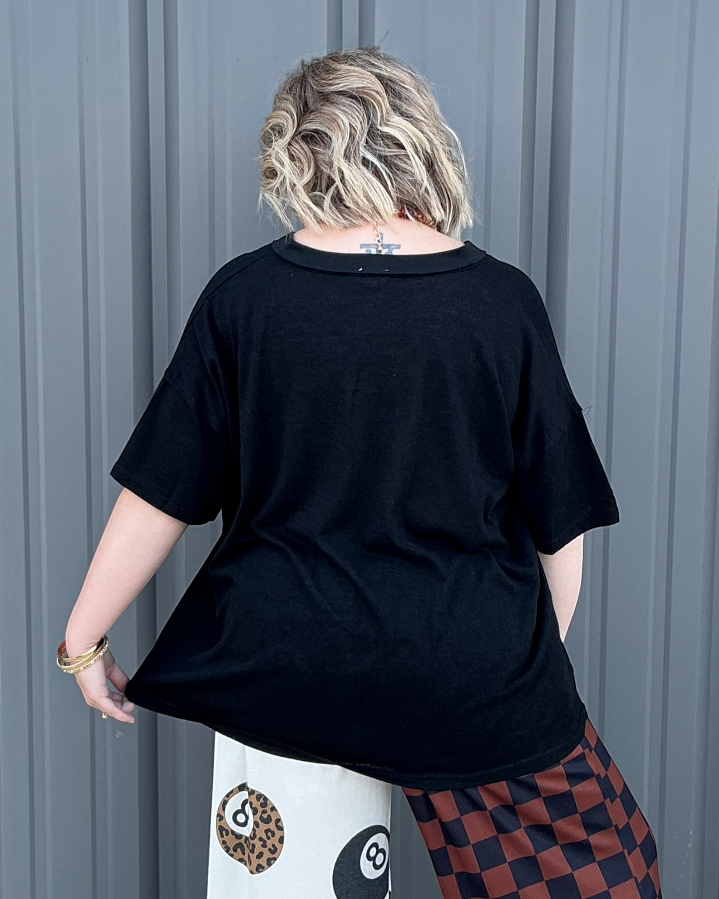 Sloane V-Neck Top - Black
