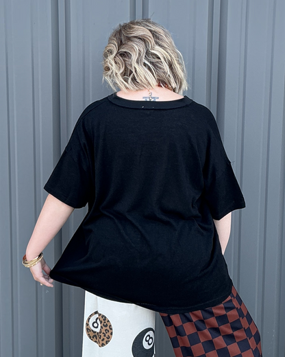 Sloane V-Neck Top - Black
