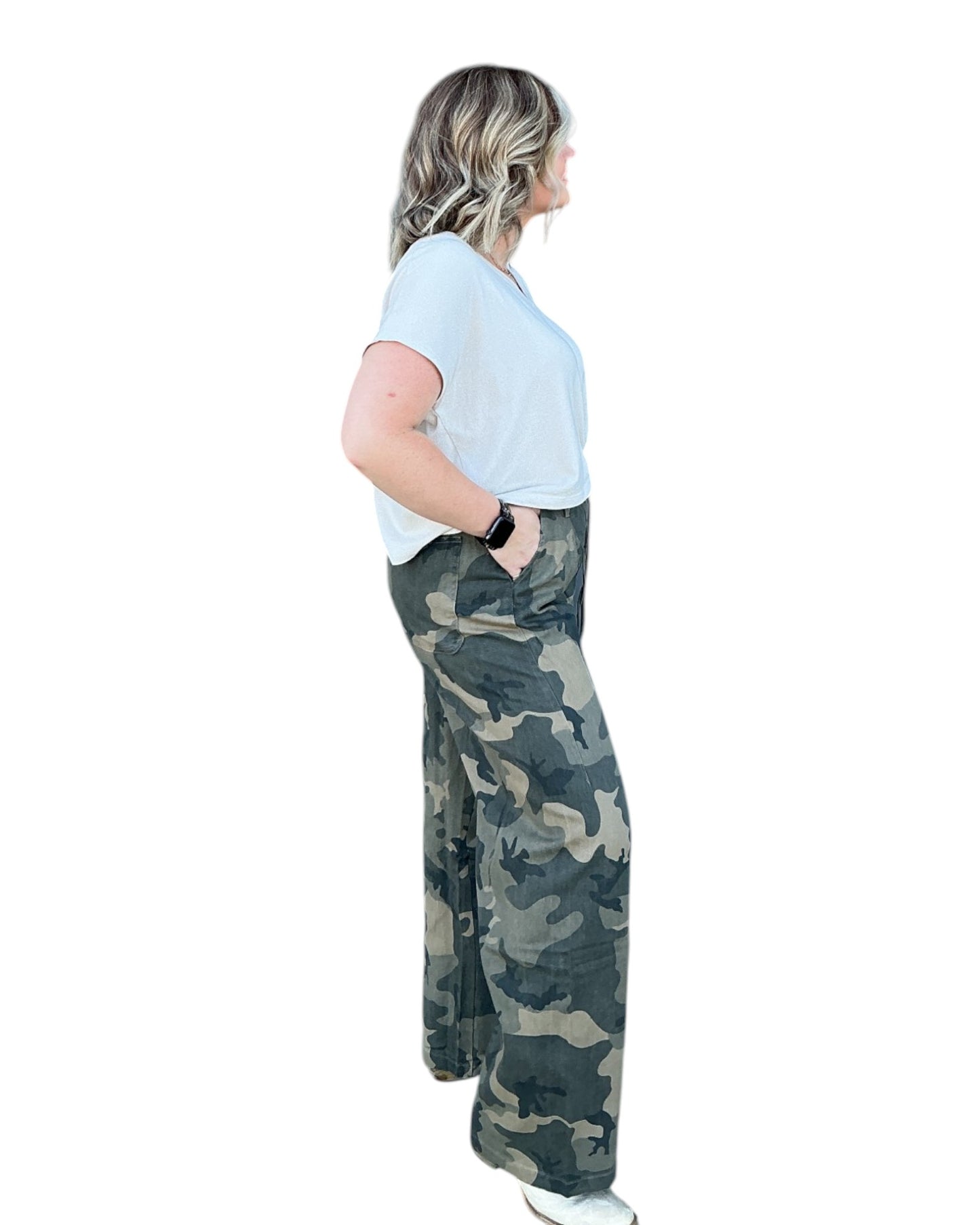 Pleated Drawstring Utility Trouser
