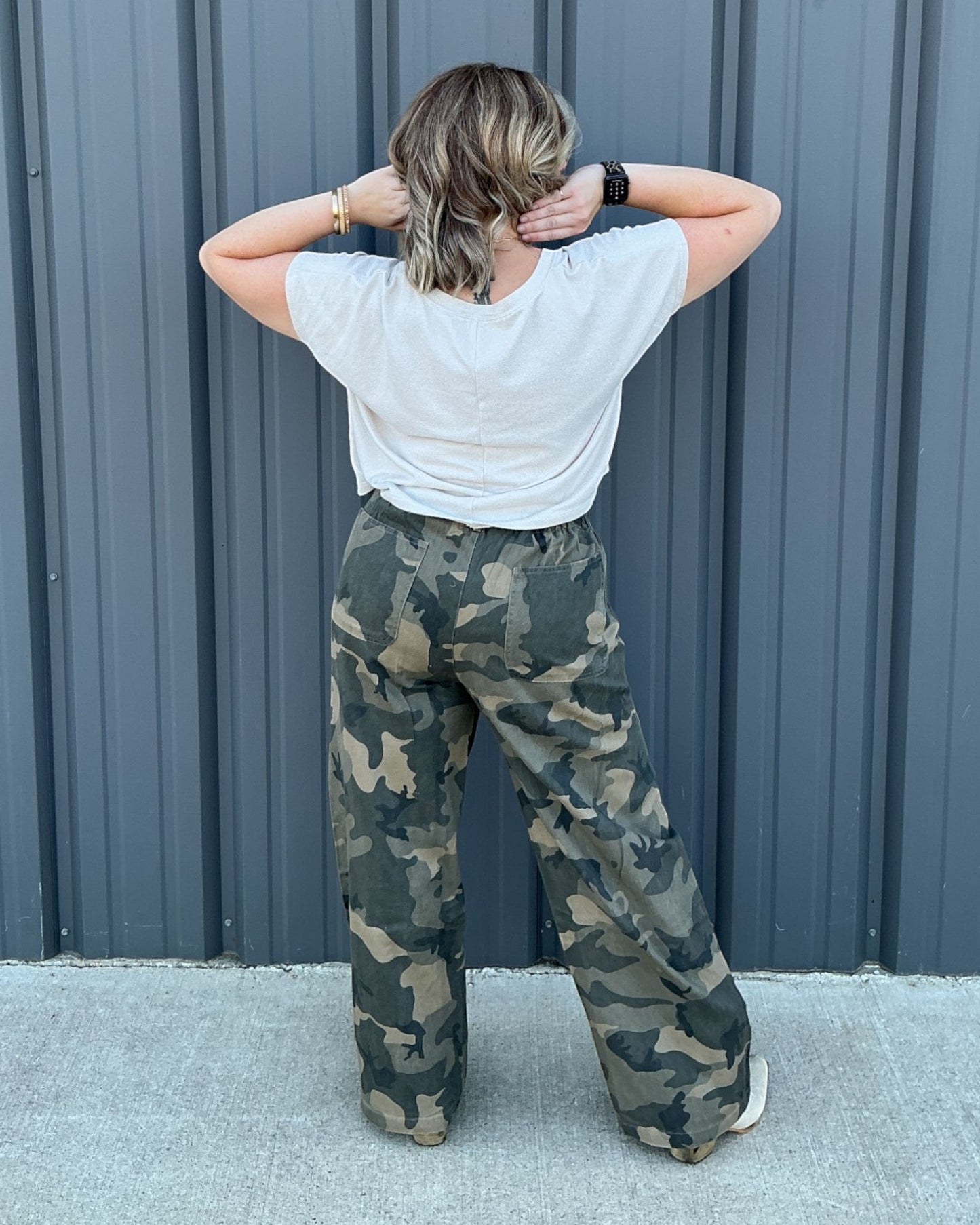 Pleated Drawstring Utility Trouser