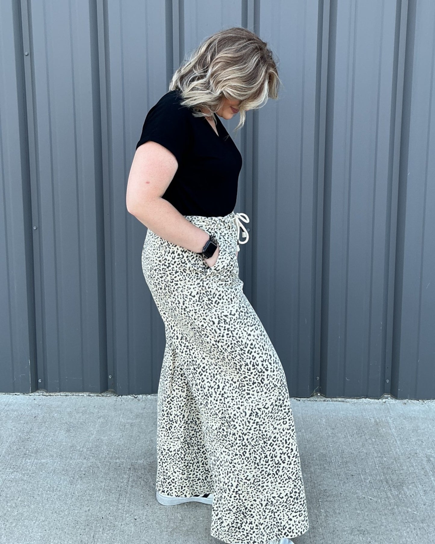 Spotted Print Drawstring Trouser