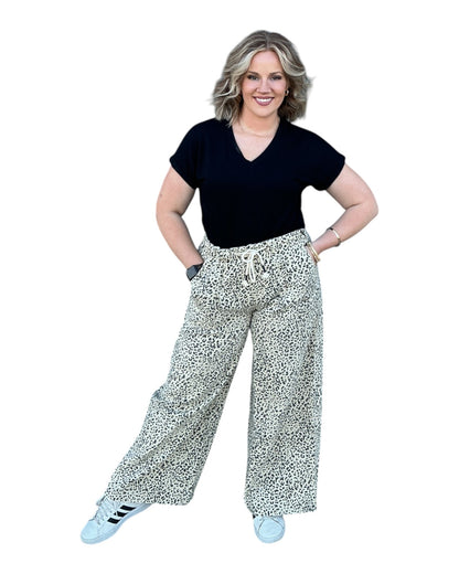 Spotted Print Drawstring Trouser