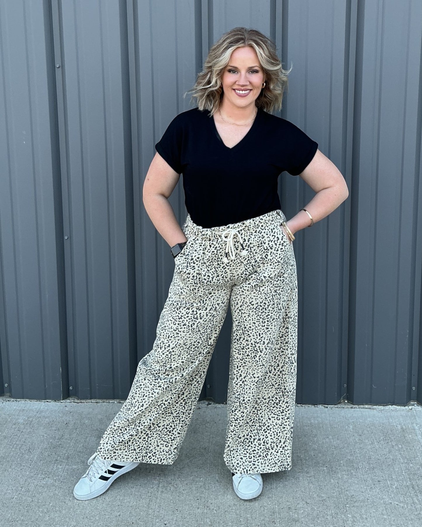 Spotted Print Drawstring Trouser