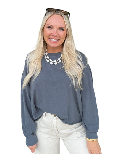 Easy Does It Long Sleeve - Blue
