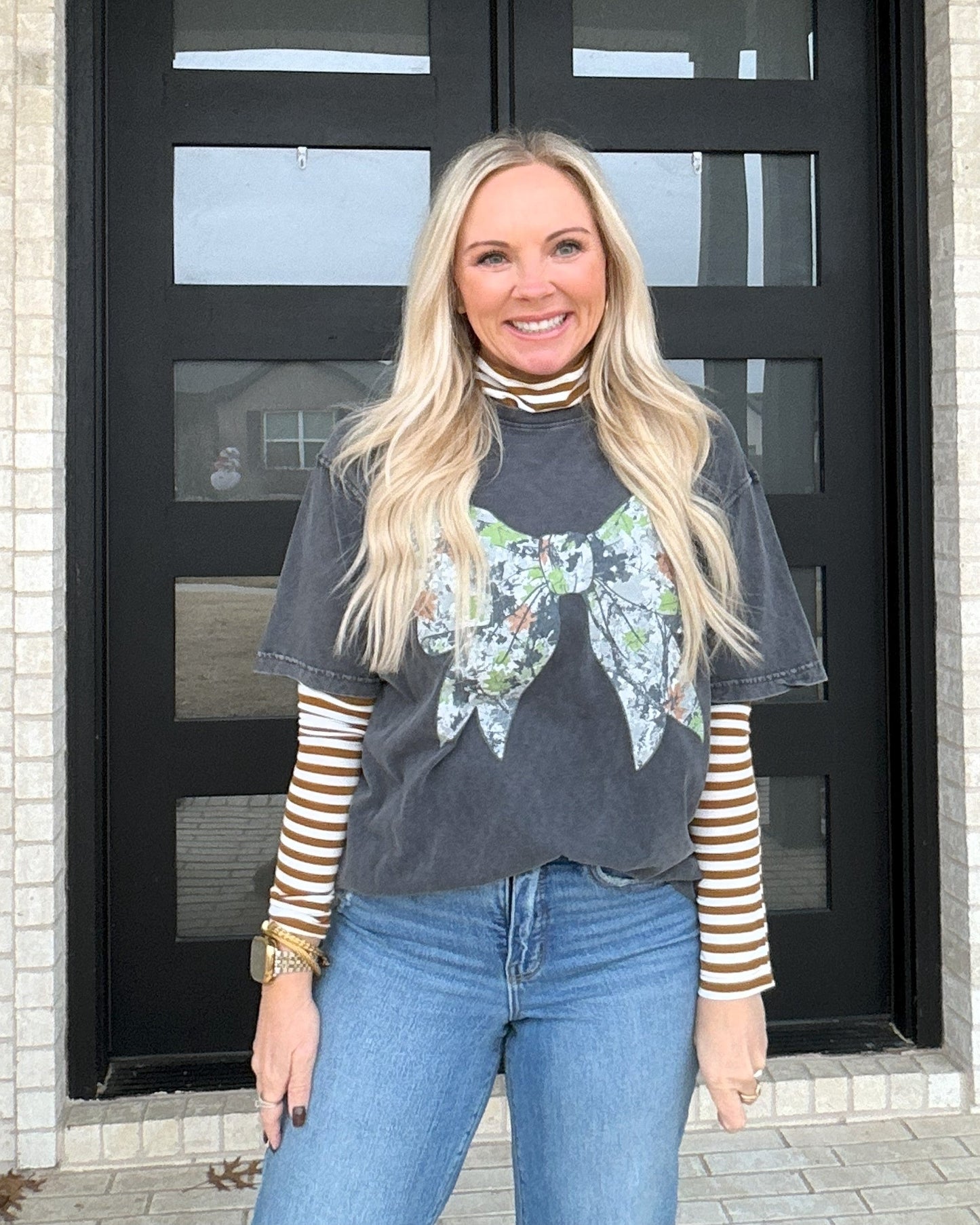 Camo Ribbon Bow Graphic