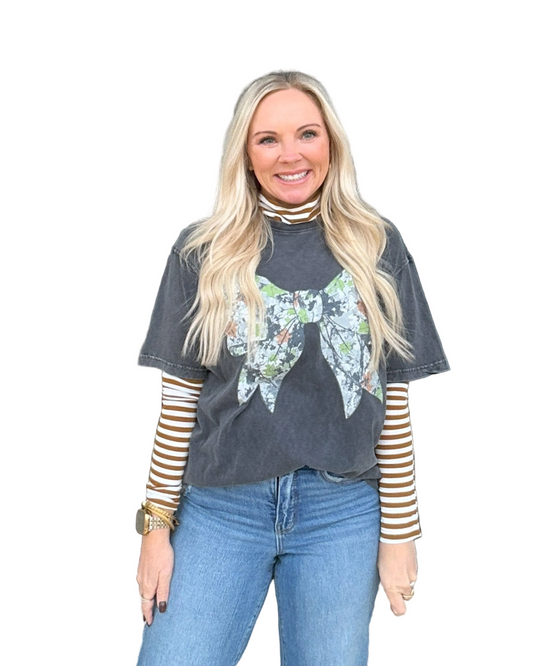 Camo Ribbon Bow Graphic