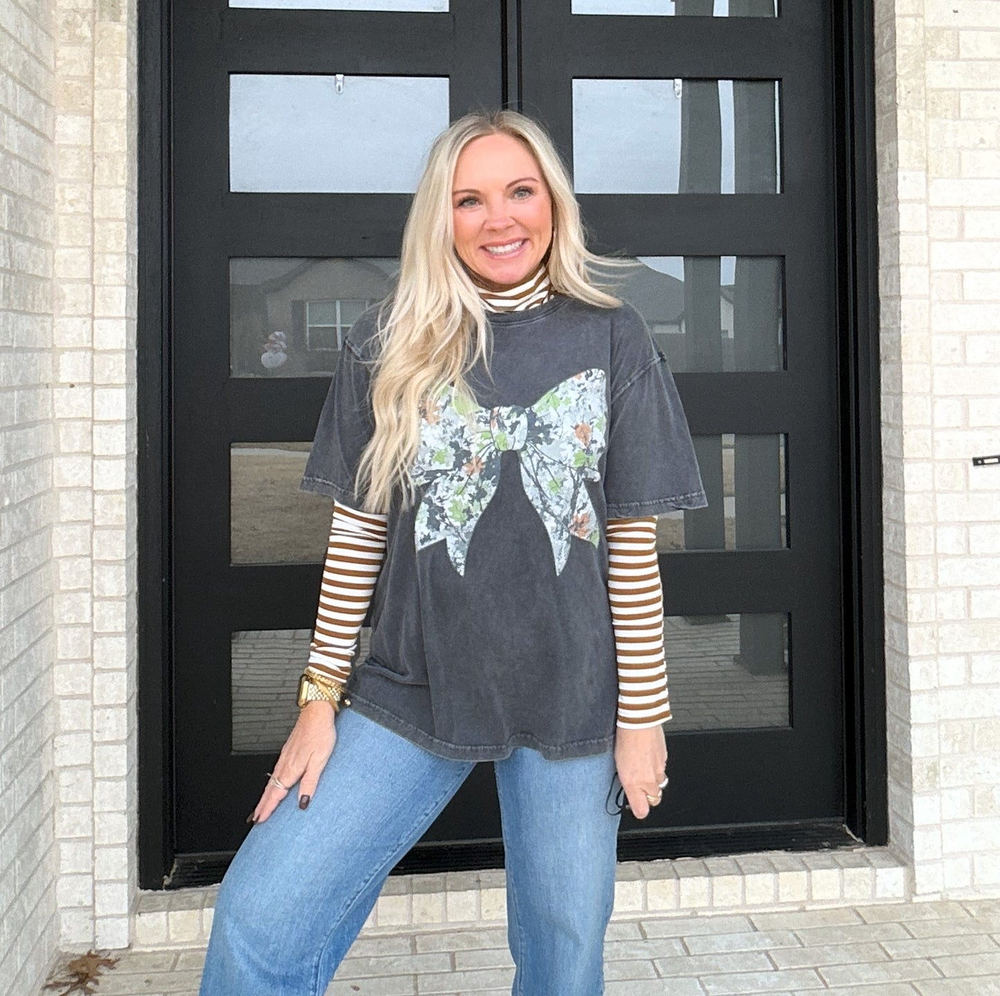 Camo Ribbon Bow Graphic