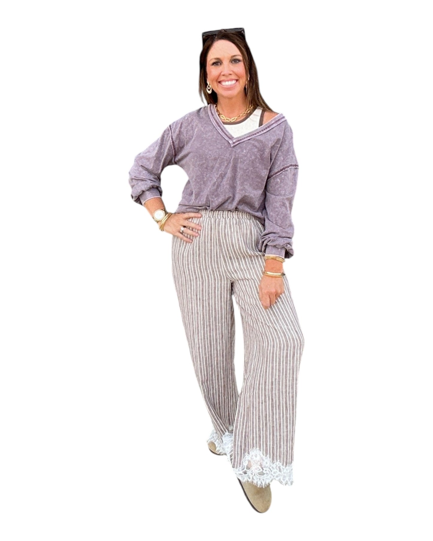 Lace & Leisure Pants - Mocha