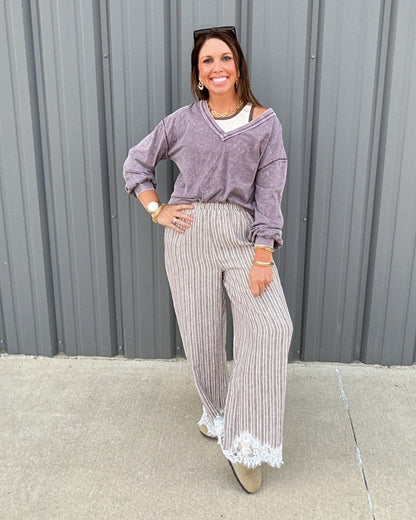 Lace & Leisure Pants - Mocha