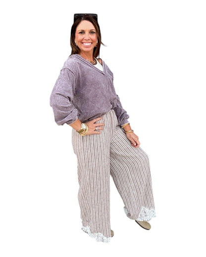 Lace & Leisure Pants - Mocha