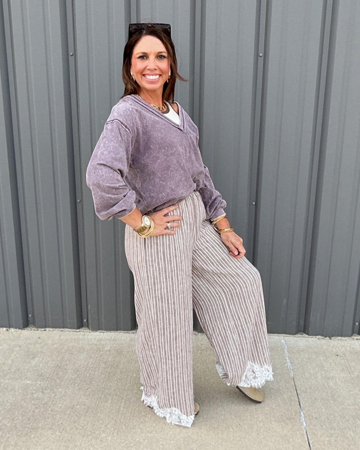 Lace & Leisure Pants - Mocha