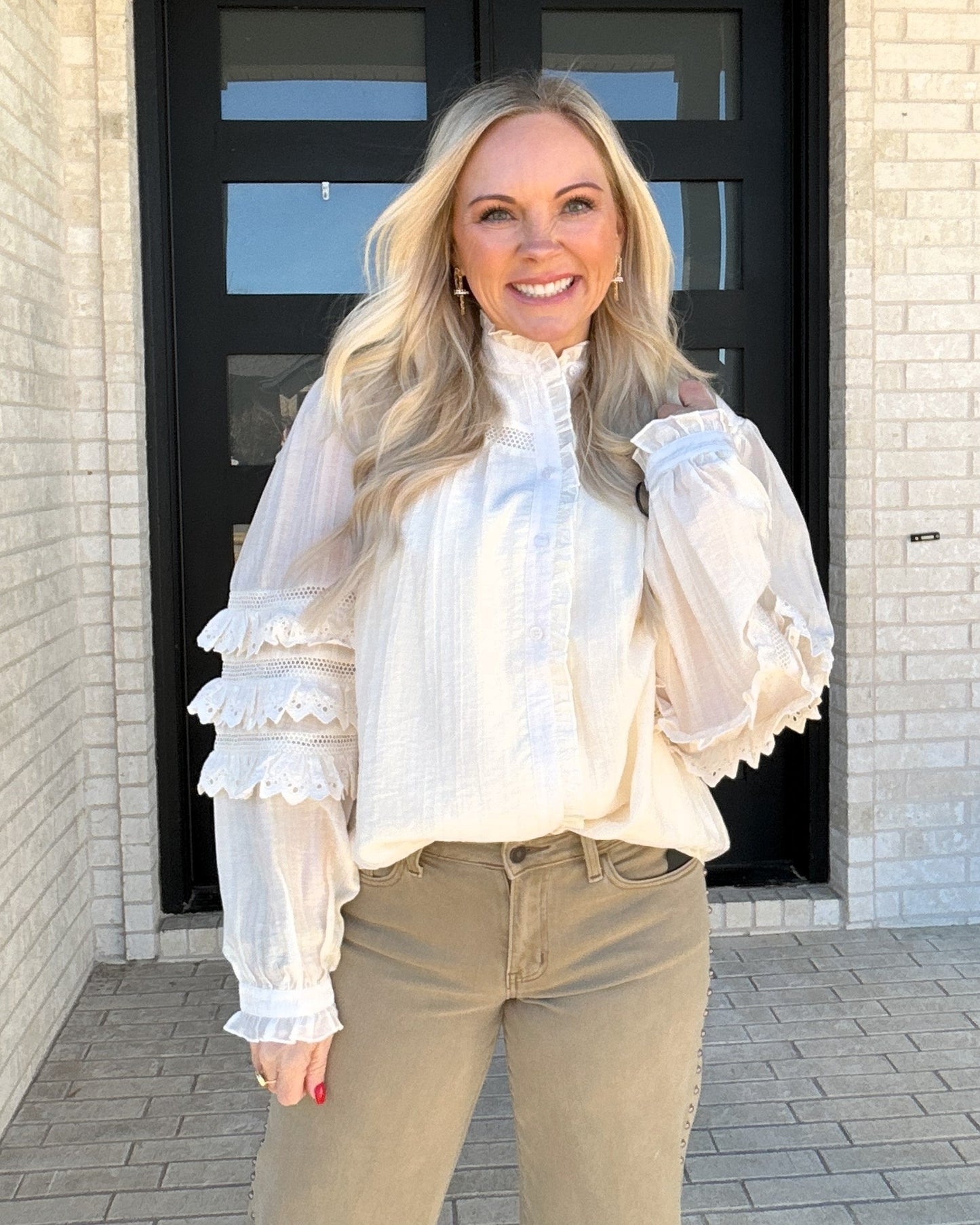 Lace & Grace Blouse - Cream
