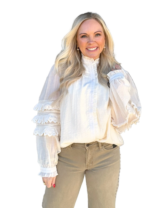 Lace & Grace Blouse - Cream