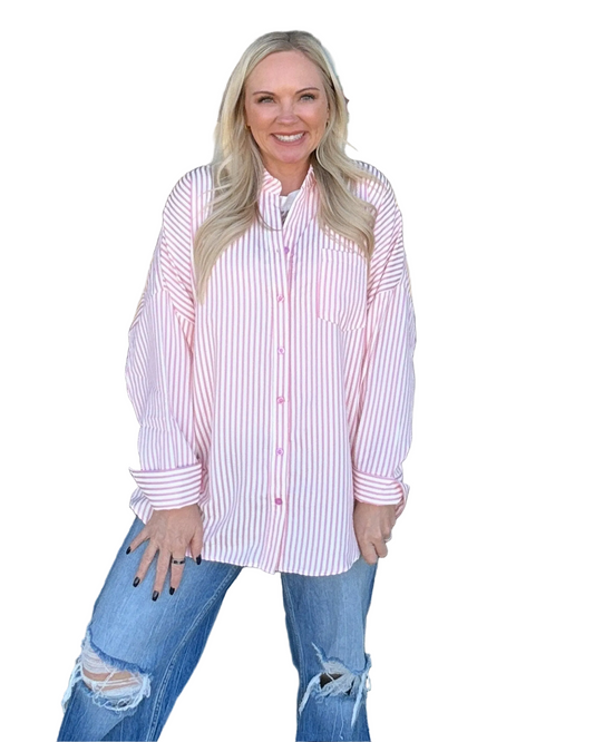 Pink Horizon Stripe Shirt