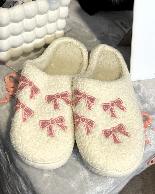Bow Slippers - Pink