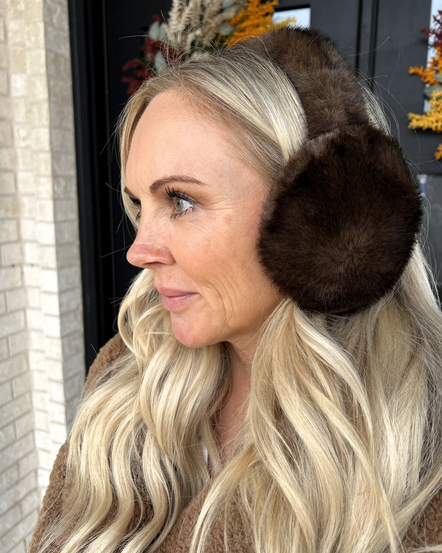 Plush Winter Ear Warmers - Mocha Mink