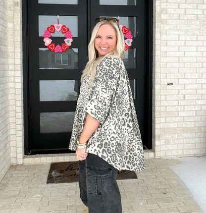 Refined Leopard Button Down