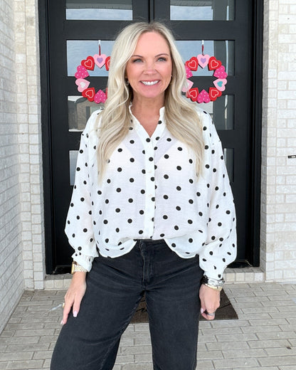 Everyday Elegance Dot Blouse