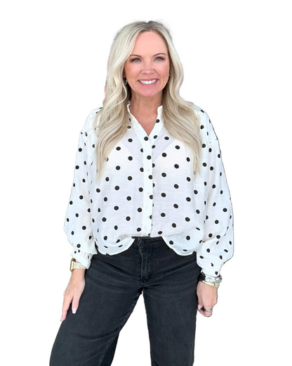 Everyday Elegance Dot Blouse