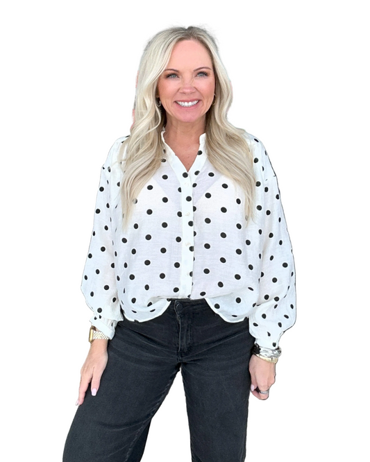 Everyday Elegance Dot Blouse