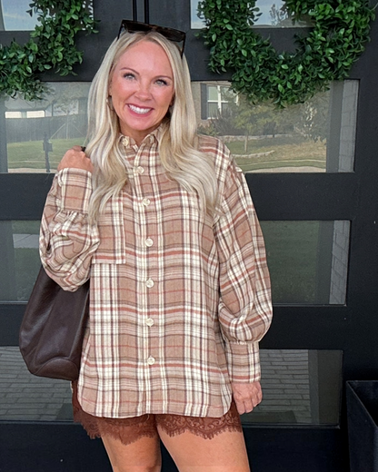 Well Plaid Button Down - Beige
