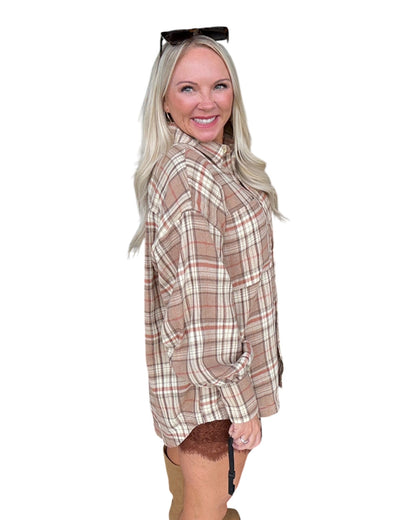 Well Plaid Button Down - Beige