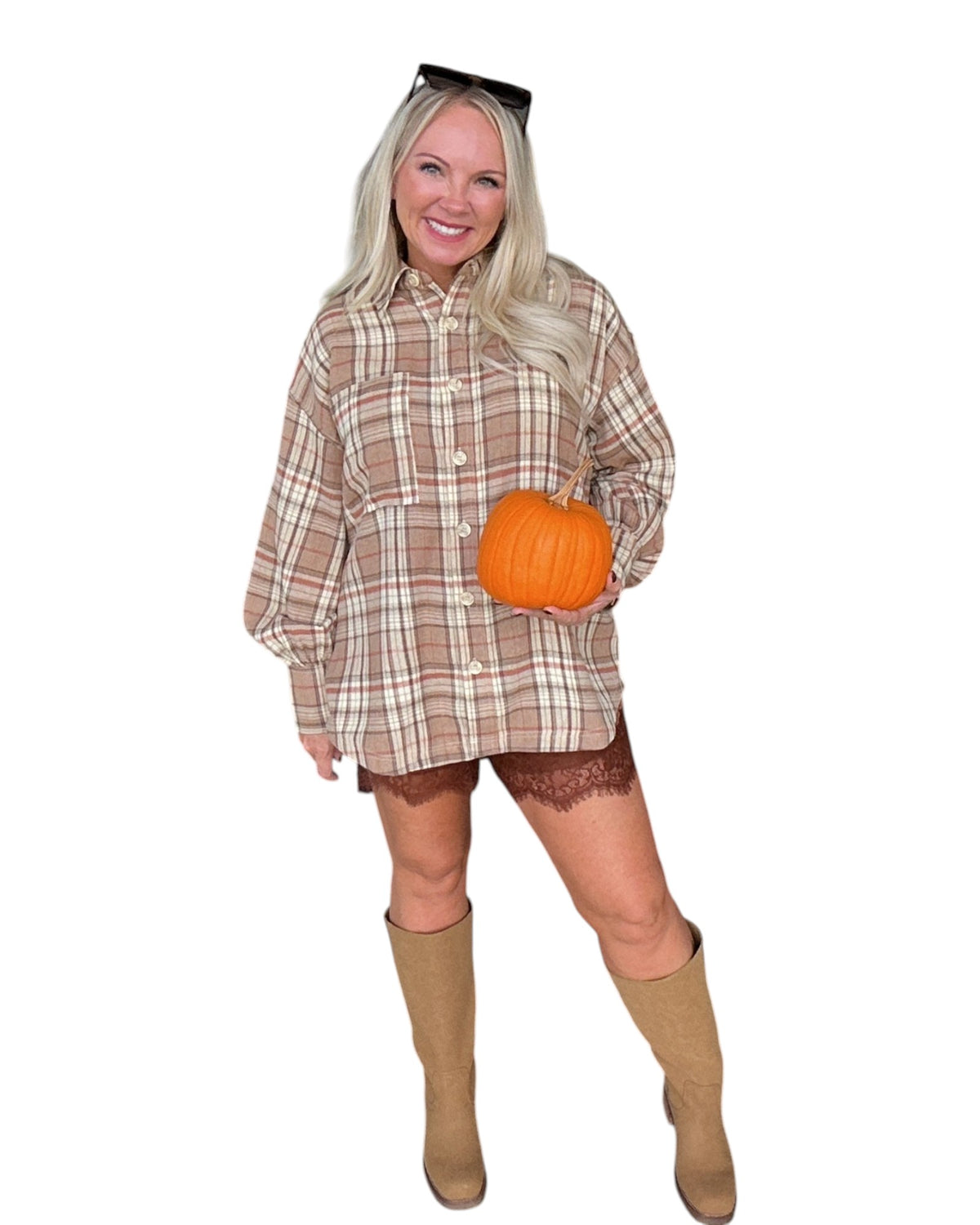 Well Plaid Button Down - Beige