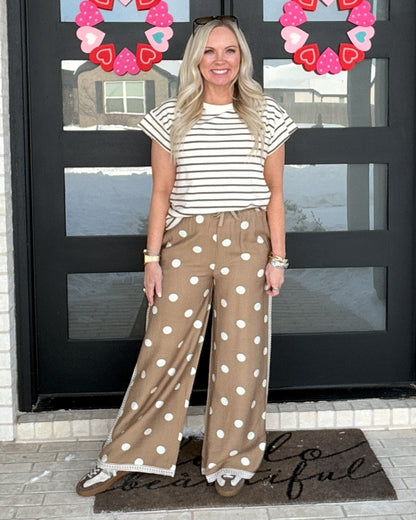 The Dot & Drift Wide-Leg Pants - Tan