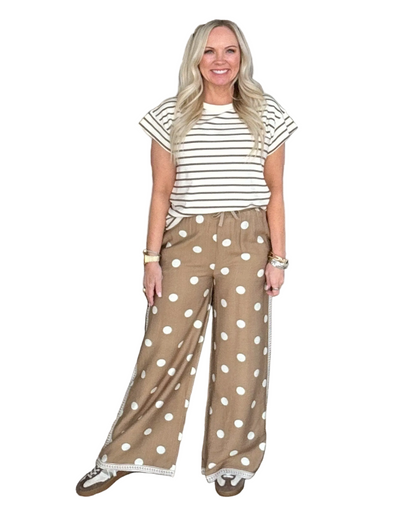 The Dot & Drift Wide-Leg Pants - Tan