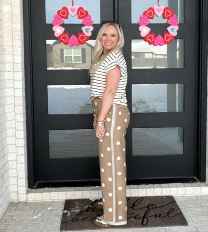 The Dot & Drift Wide-Leg Pants - Tan