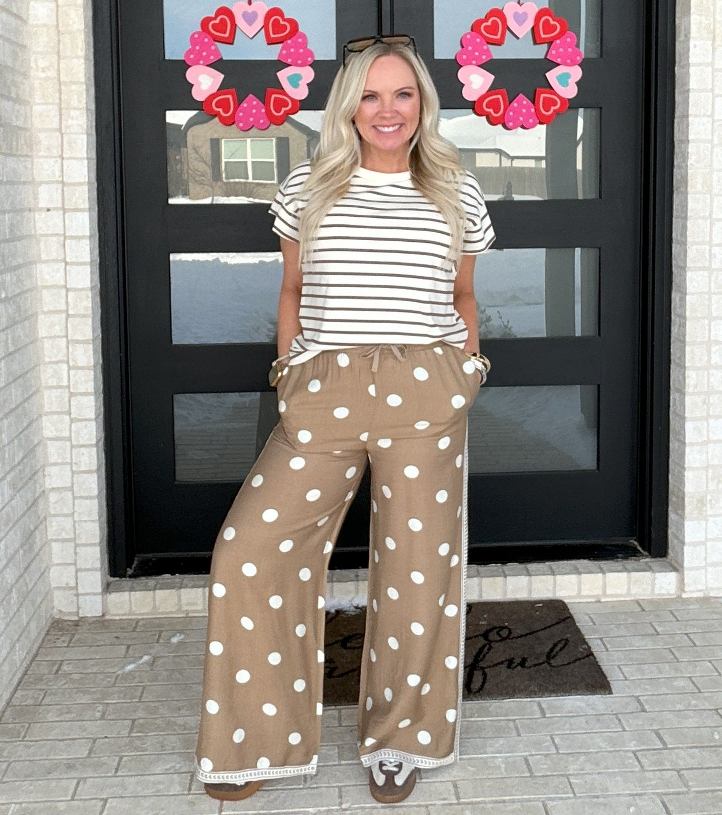 The Dot & Drift Wide-Leg Pants - Tan