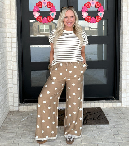 The Dot & Drift Wide-Leg Pants - Tan