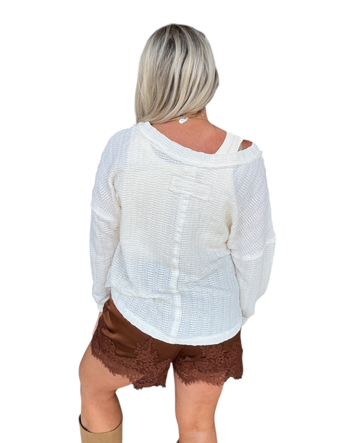 Loosely Speaking Knit Top – Cream