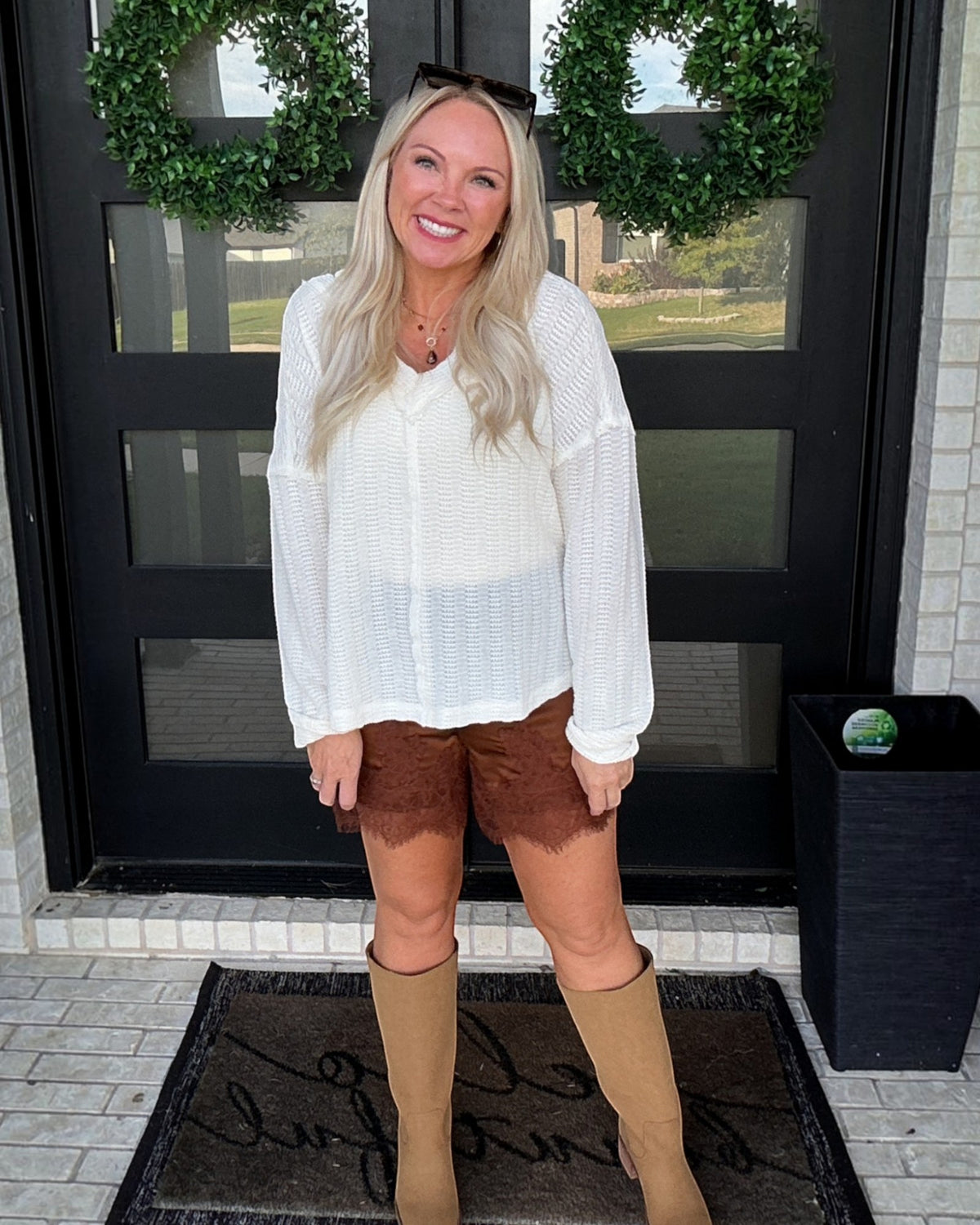 Loosely Speaking Knit Top – Cream