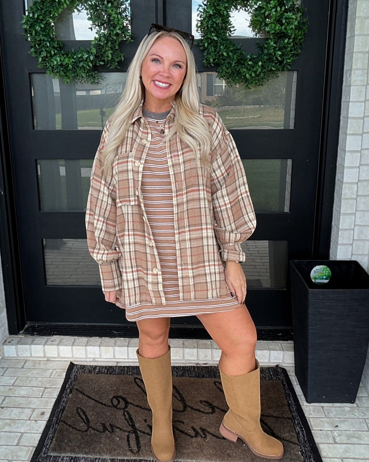 Well Plaid Button Down - Beige