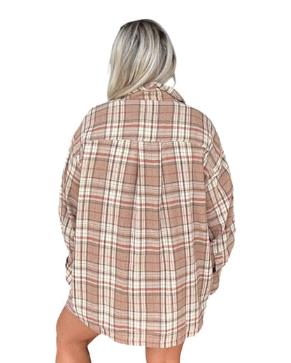 Well Plaid Button Down - Beige