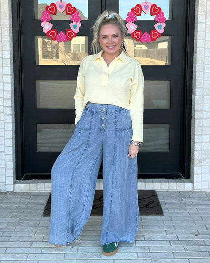Tencel Wide Leg Denim Pants