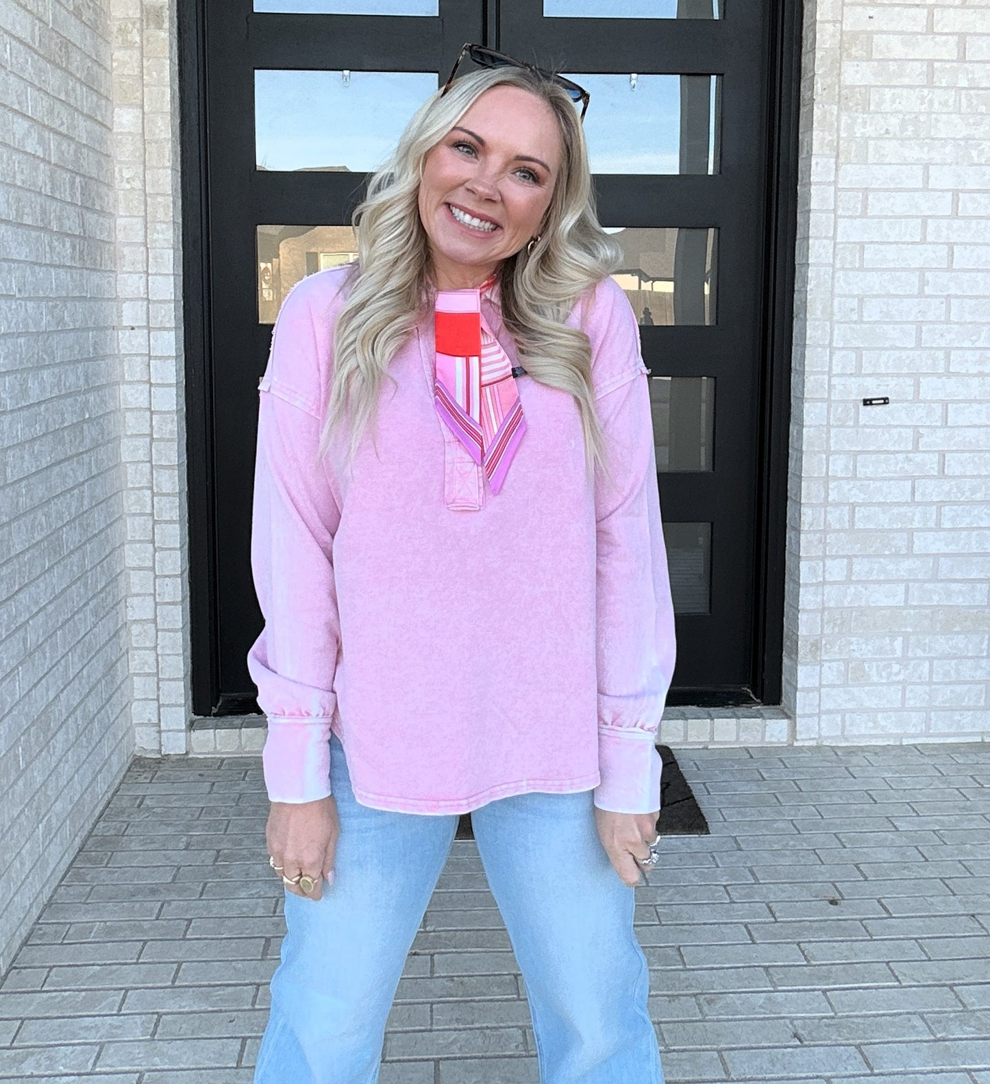 Soft Blush Long Sleeve Top