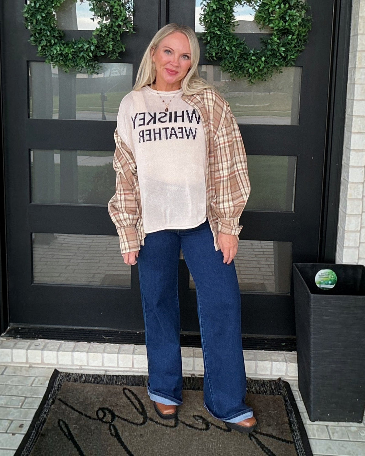 Well Plaid Button Down - Beige
