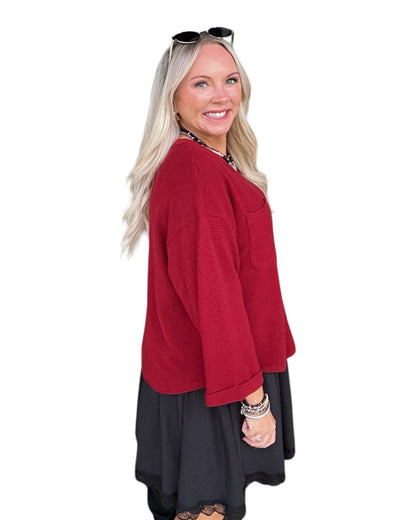Morgan Lightweight Sweater - Burgundy