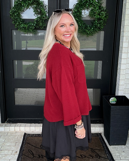 Morgan Lightweight Sweater - Burgundy