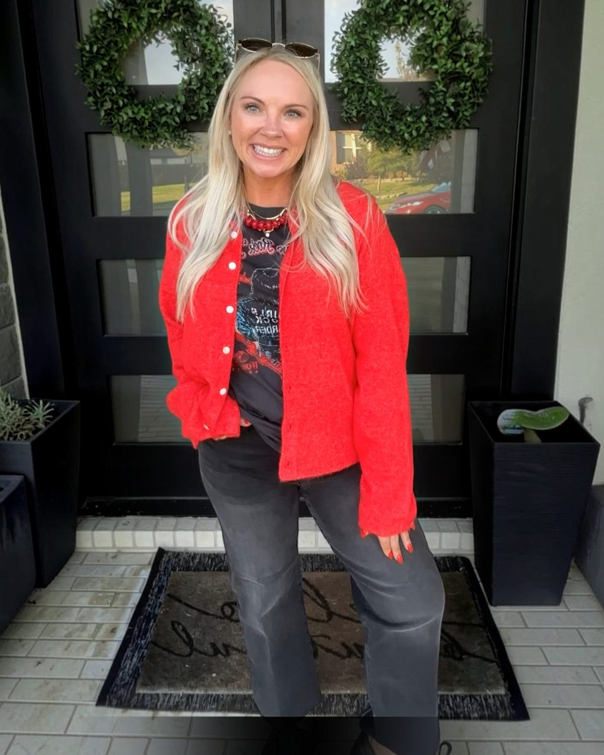 Monroe Cardigan - Red