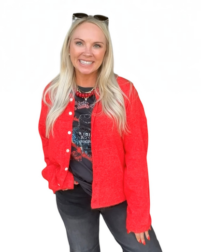 Monroe Cardigan - Red