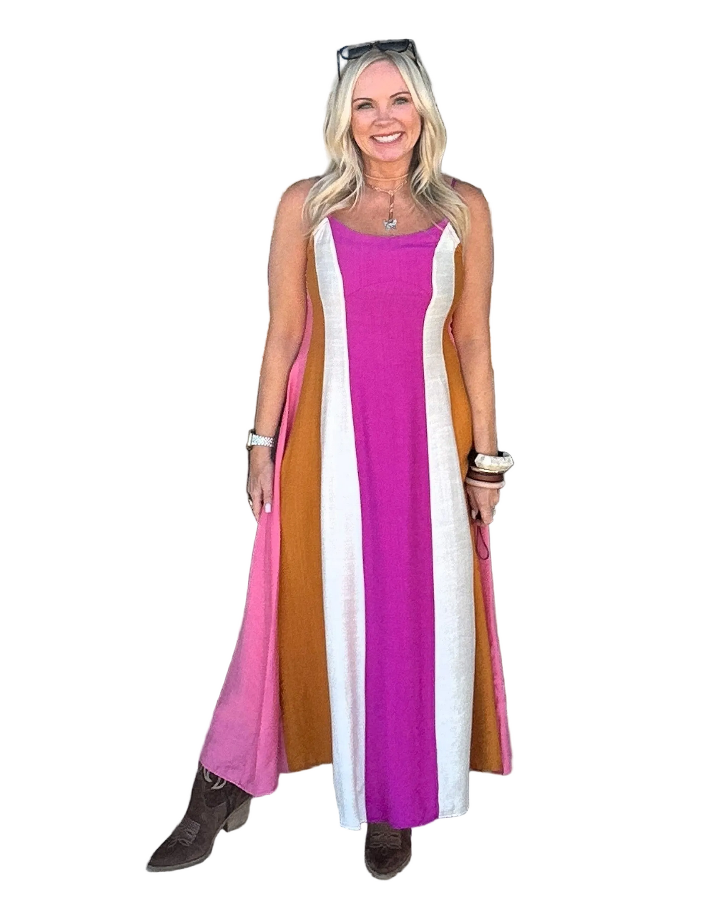 Desert Sunset Colorblock Maxi Dress