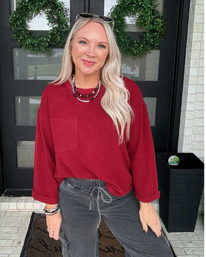 Morgan Lightweight Sweater - Burgundy