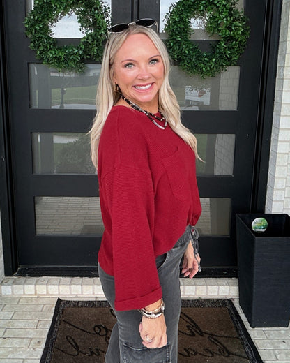 Morgan Lightweight Sweater - Burgundy